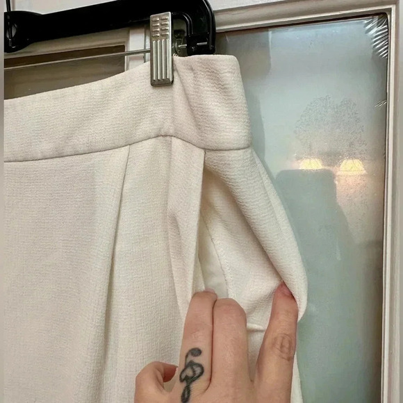 TOMMY HILFIGER Womens Ivory Zippered Scalloped Hem  A-Line Skirt Size 16 - Picture 5 of 11